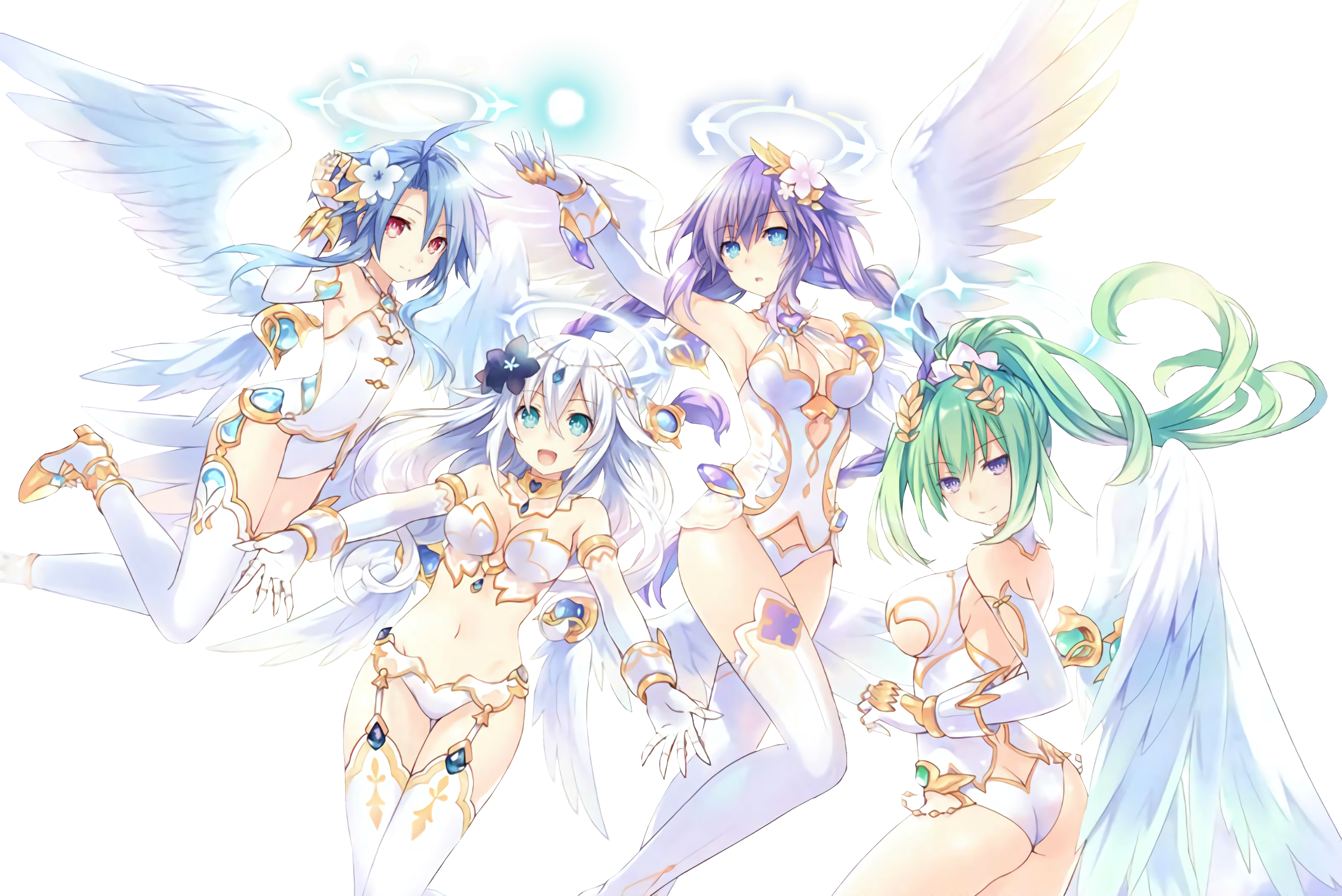 4 Goddesses Online Megadimension Neptunia Vii Sword - Four Goddesses Online Cyber Dimension Neptune [royal (3200x2138), Png Download