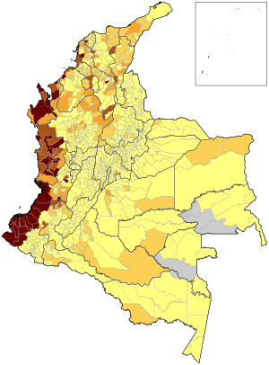 People With African Ancestry In Colombia Are Concentrated - Racial Map Of Brazil (300x406), Png Download