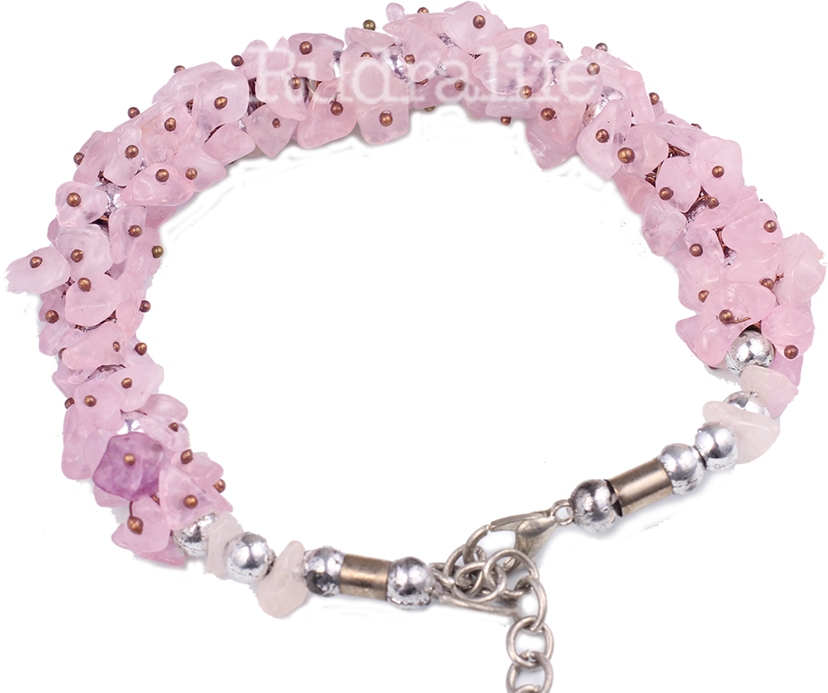 Pink Rose Quartz Bracelet - Rudralife (1000x1000), Png Download