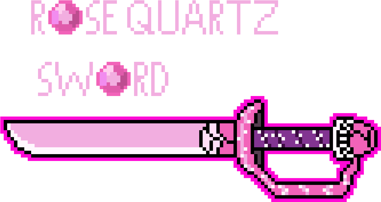 Rose Quartz Sword - Rose Quartz Sword Pixel (1356x756), Png Download