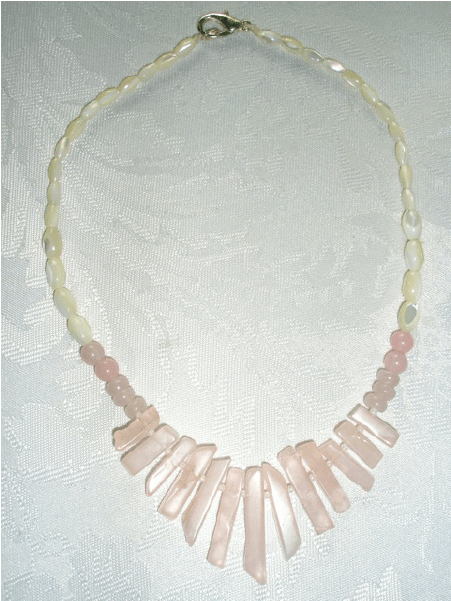 Rose Quartz Fan Necklace - Necklace (600x600), Png Download
