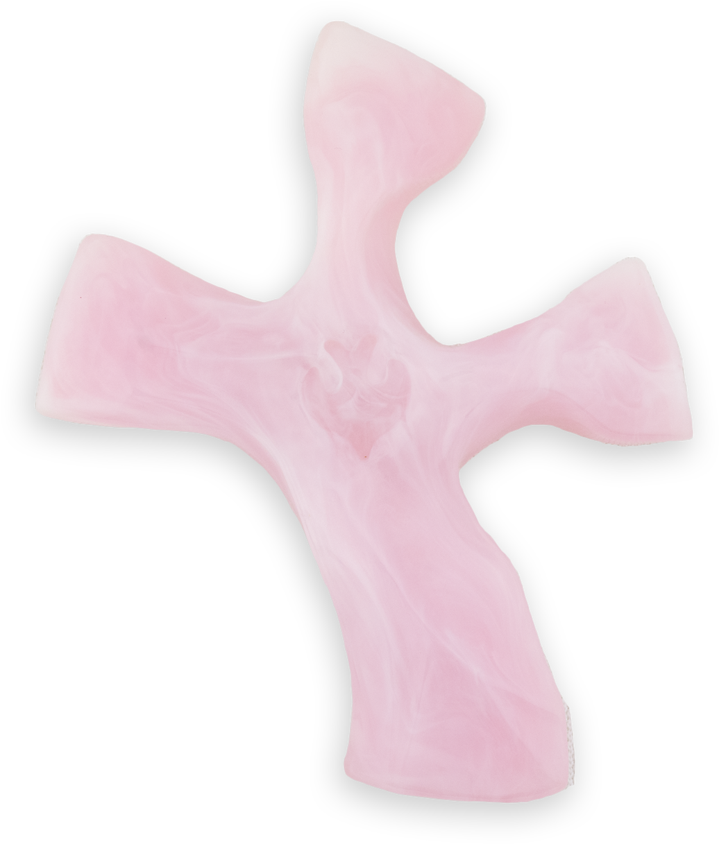 Rose Quartz Clinging Cross © - Quartz (1280x1280), Png Download