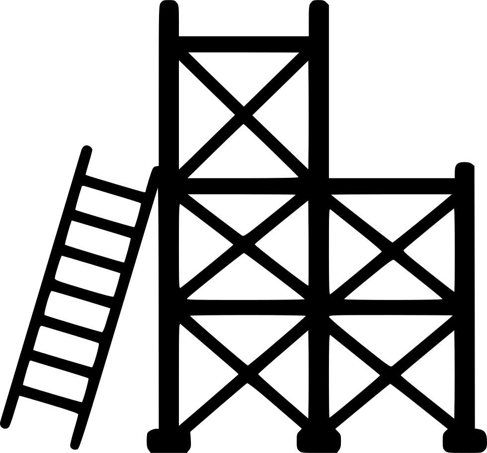 Ladder Scaffold Comments - Scaffolding Clipart Black And White (980x912), Png Download