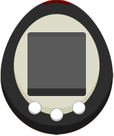 The Tamagotchi Color Is The First To Have A Full-color - Black (378x451), Png Download
