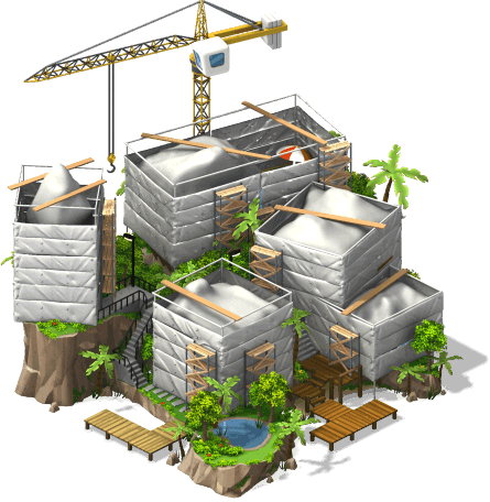 Aloha Island-scaffolding - Pine (445x456), Png Download