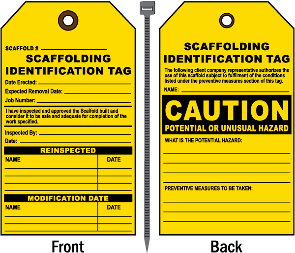 Potential Or Unusual Hazard Scaffold Tag - 5in X 2in Caution Sticker Not A Step Decal Stickers (600x514), Png Download