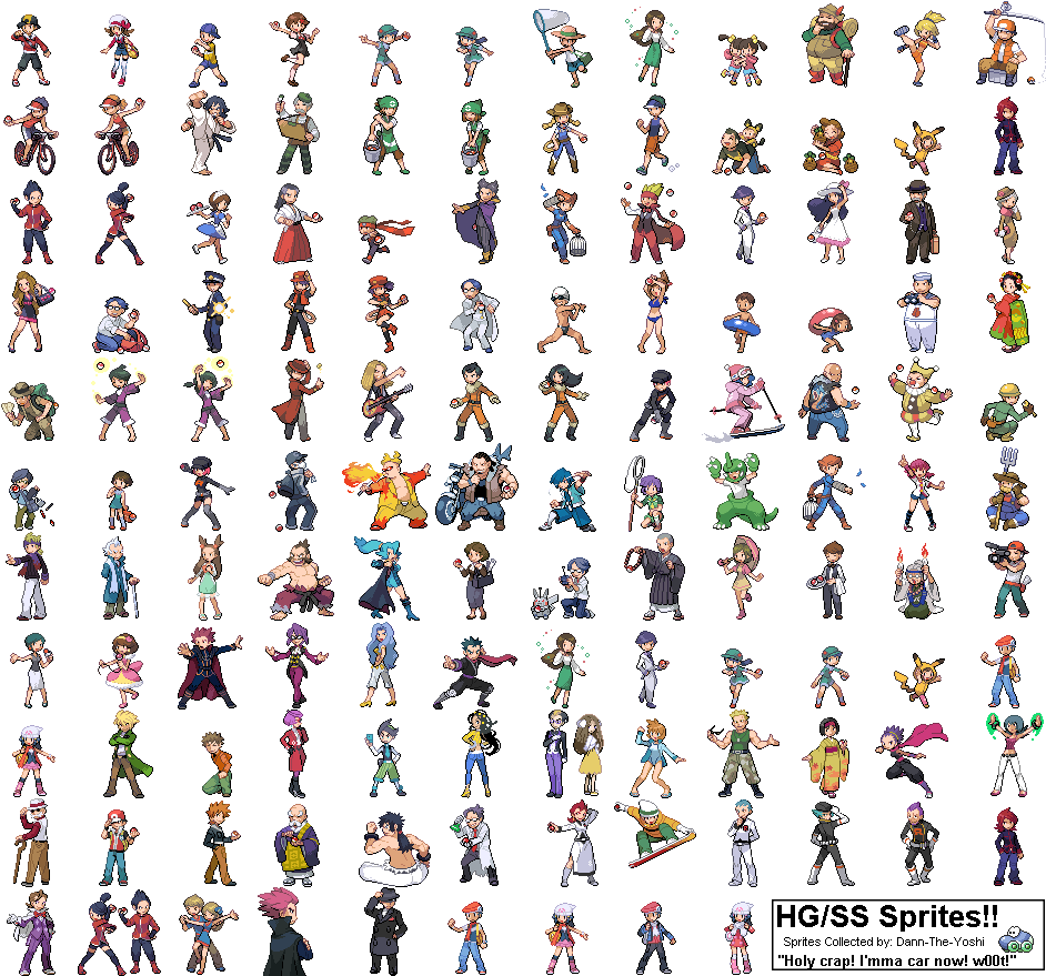 Pokemon Hg Ss Trainer Sprites By Dann The Yoshi - Pokemon Heart Gold Sexy Sprite (960x880), Png Download