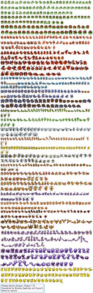 Wallpaper Pokemon Sprites - Pokemon Mystery Dungeon Sprites (324x1022), Png Download
