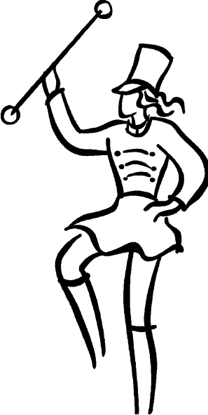 Baton 2 - Line Art (297x591), Png Download