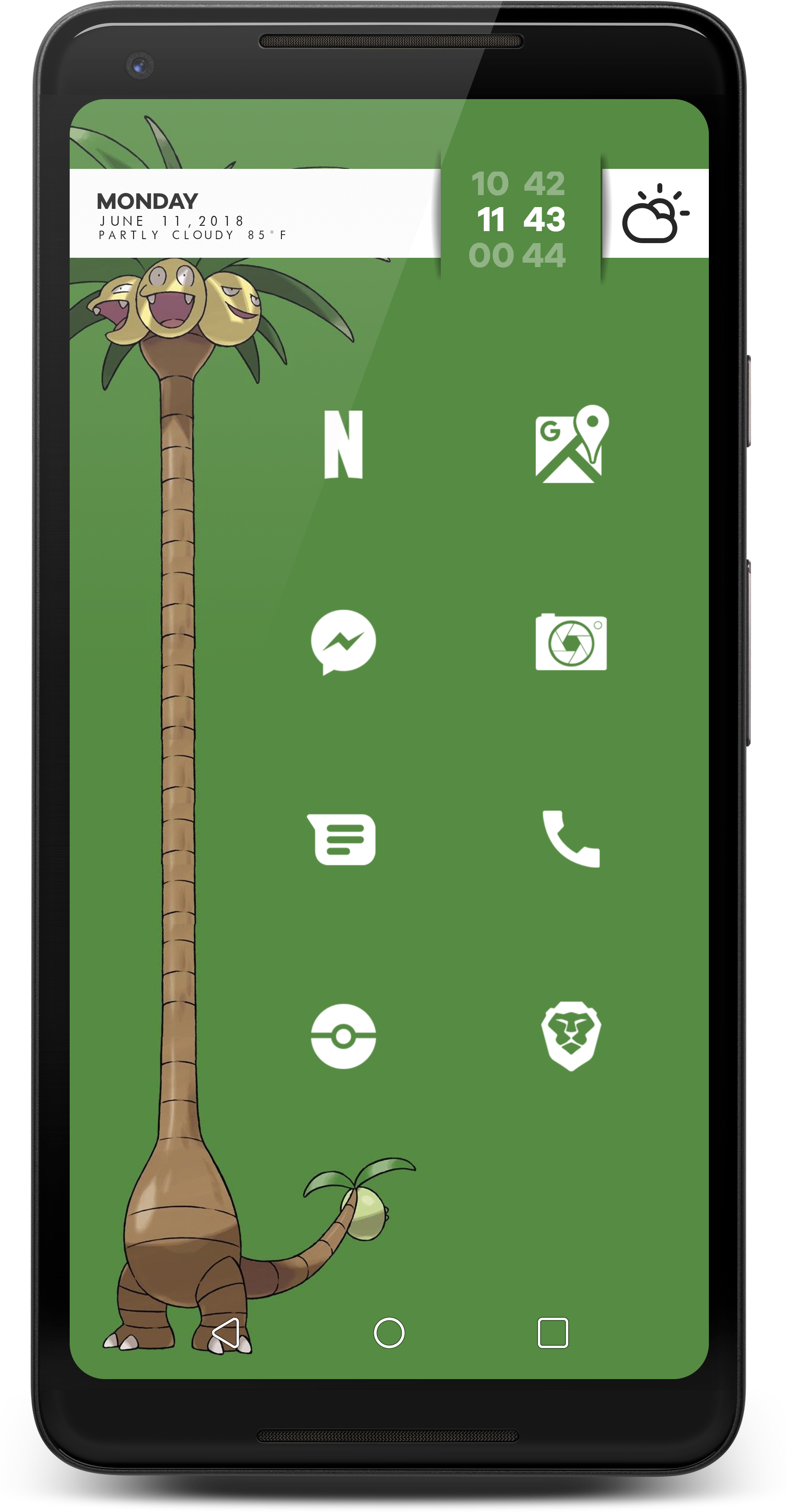 [theme] Long Boy Alolan Exeggutortheme - Facebook Messenger (1858x3456), Png Download