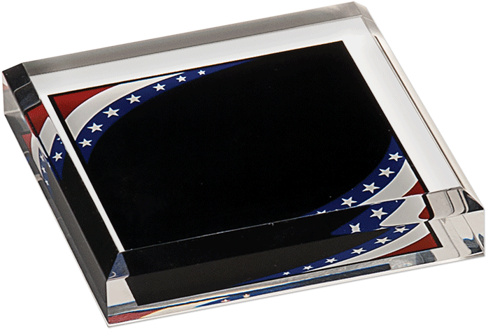 Stars And Stripes Design Of Marbleized Acrylic Paperweight - Paperweight (800x800), Png Download