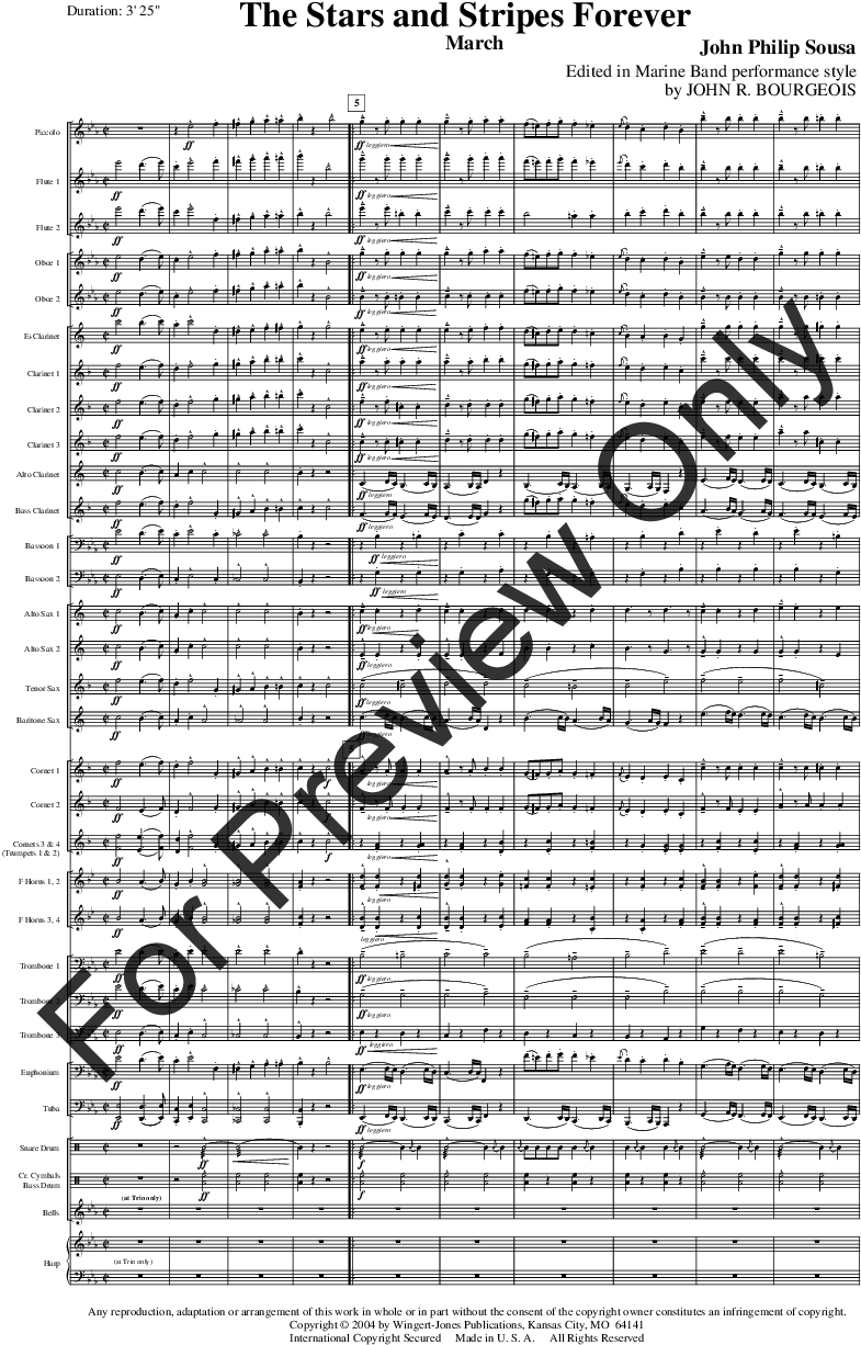 The Stars And Stripes Forever Thumbnail - My Soul Longs For Jesus Notes (864x1344), Png Download