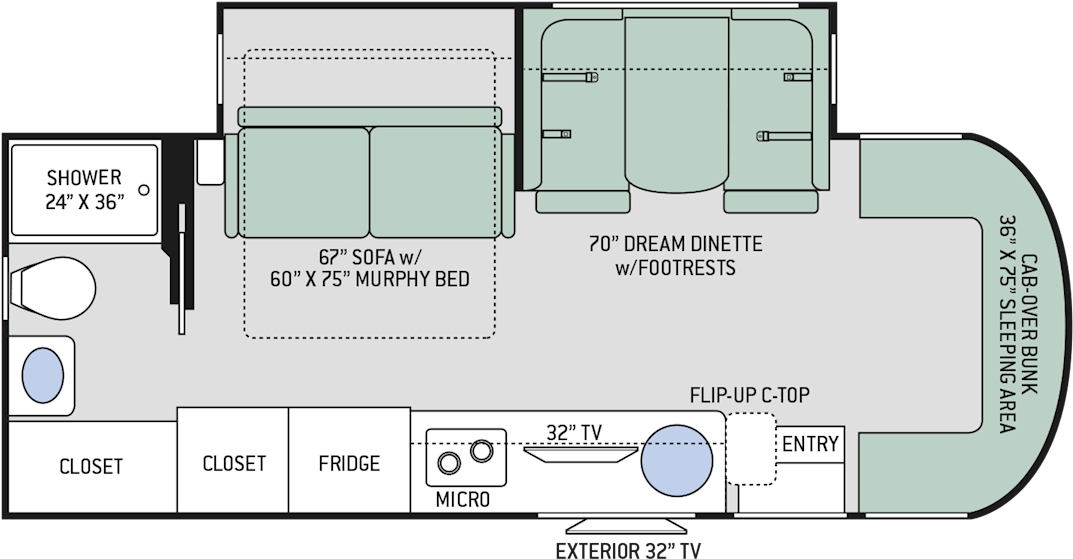 Citation Sprinter Class Motorhomes Floor Plans Thor - Thor Motor Coach (1500x600), Png Download