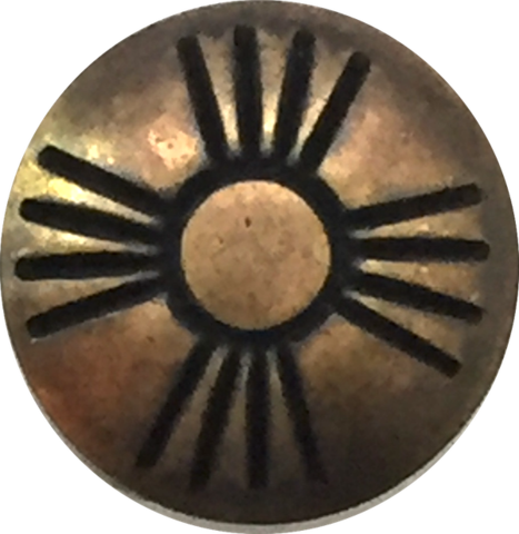 Small Antique Brass Zia Button 1/2" - Circle (467x480), Png Download