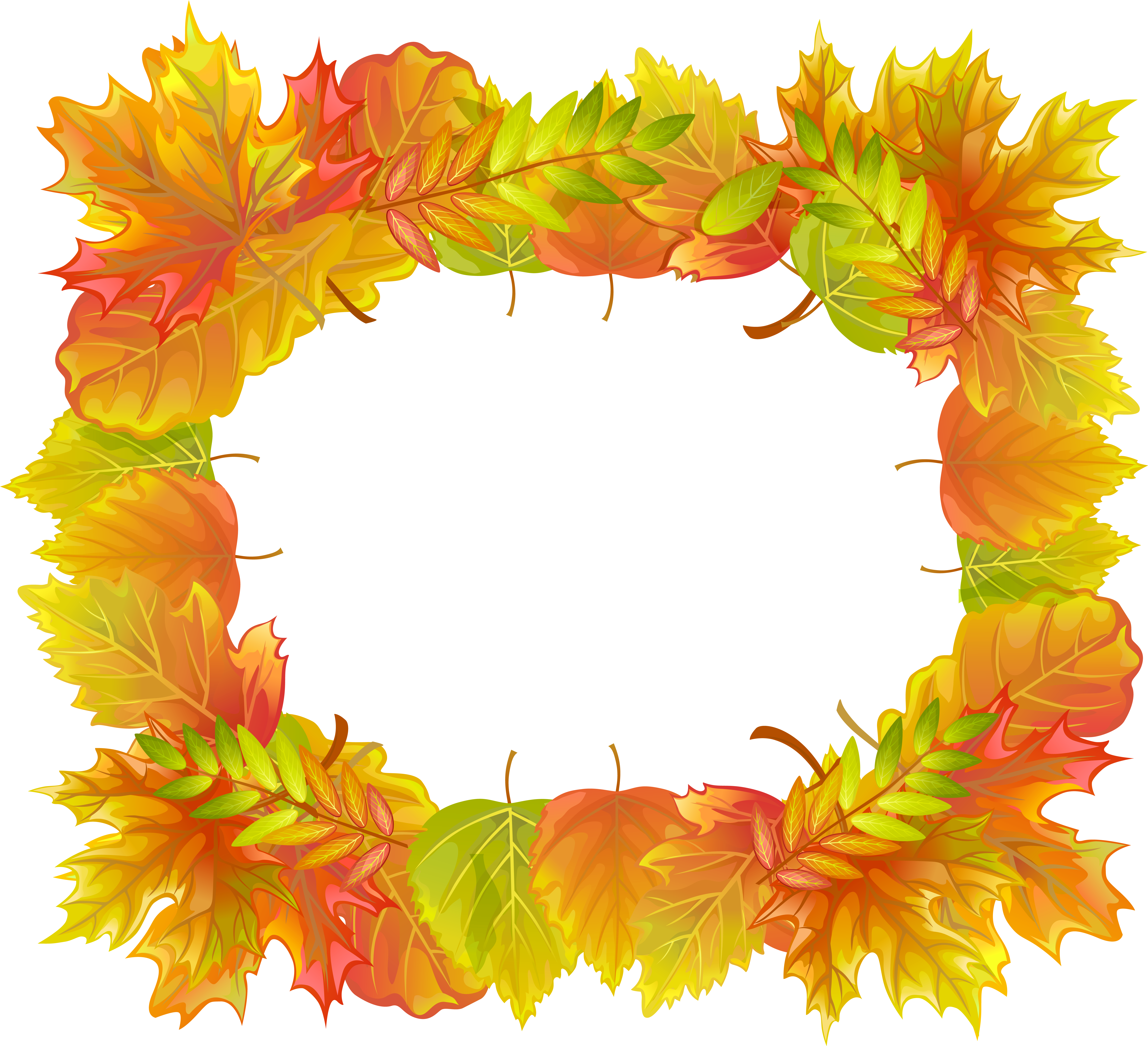 Leafs Border Frame Png Image Gallery Yopriceville - Full Border And Frames (6229x5677), Png Download