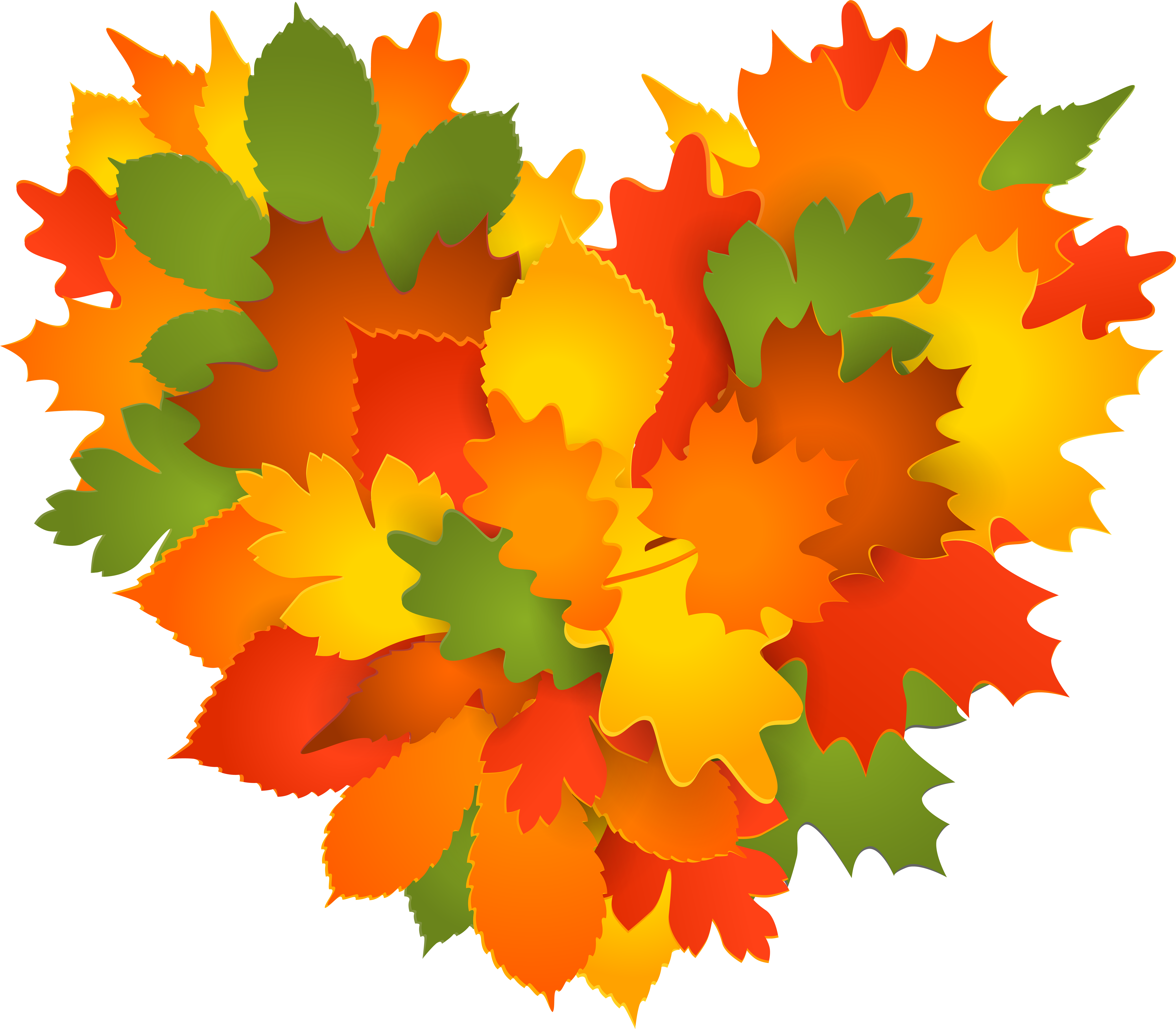 Fall Heart Of Leaves Png Clip Art Image (8000x7005), Png Download