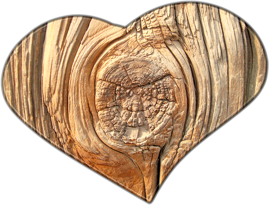 Love Wood Clipart Transparent Background - Wood Heart Png (960x678), Png Download