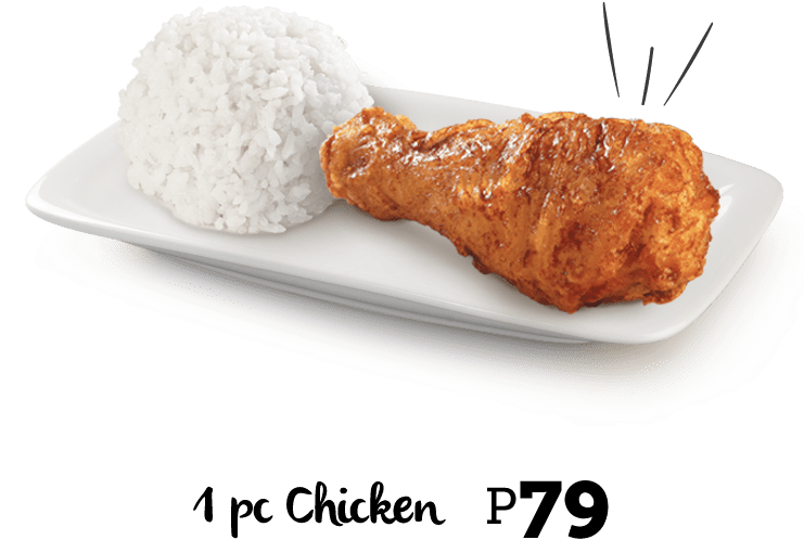 Bonchon 1 Pc Chicken - 1 Piece Chicken With Rice (740x740), Png Download