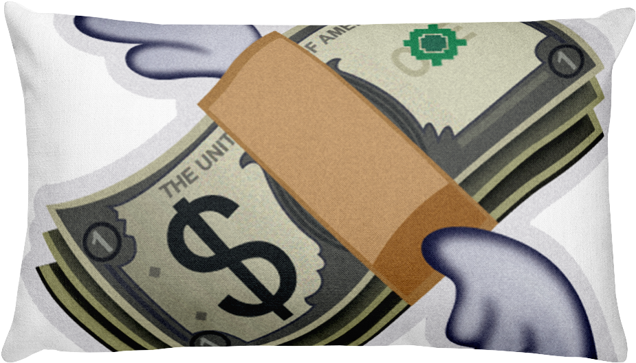 Emoji Bed Pillow Money With Wings Just Emoji Png Emoji - Emojis De Whatsapp Dinero (1000x1000), Png Download