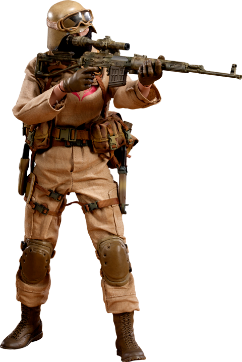 Gi Joe 12" Cobra Desert Ops Trooper Sniper Figure (480x717), Png Download