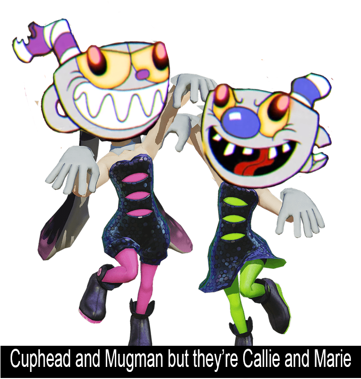 Thought It Would Be Funnier To Use The Bad End Cuphead - Splatoon Squid Sisters (800x779), Png Download