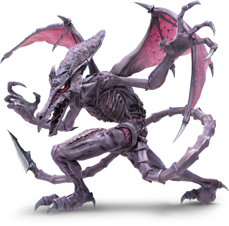 3d Absurdres Alien Bat Wings Claws Dragon Fangs Glowing - Super Smash Bros Ultimate Ridley (850x850), Png Download