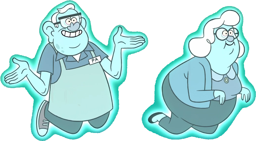 Ma And Pa Appearance - Gravity Falls Ma And Pa (1063x587), Png Download