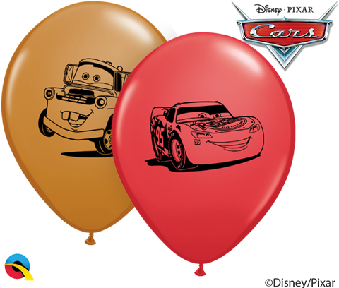 5 Inch Round Disney Lightning Mcqueen And Mater Assortment - Treat Bags 4"x9.5" 16/pkg-cars Piston Cup (480x408), Png Download