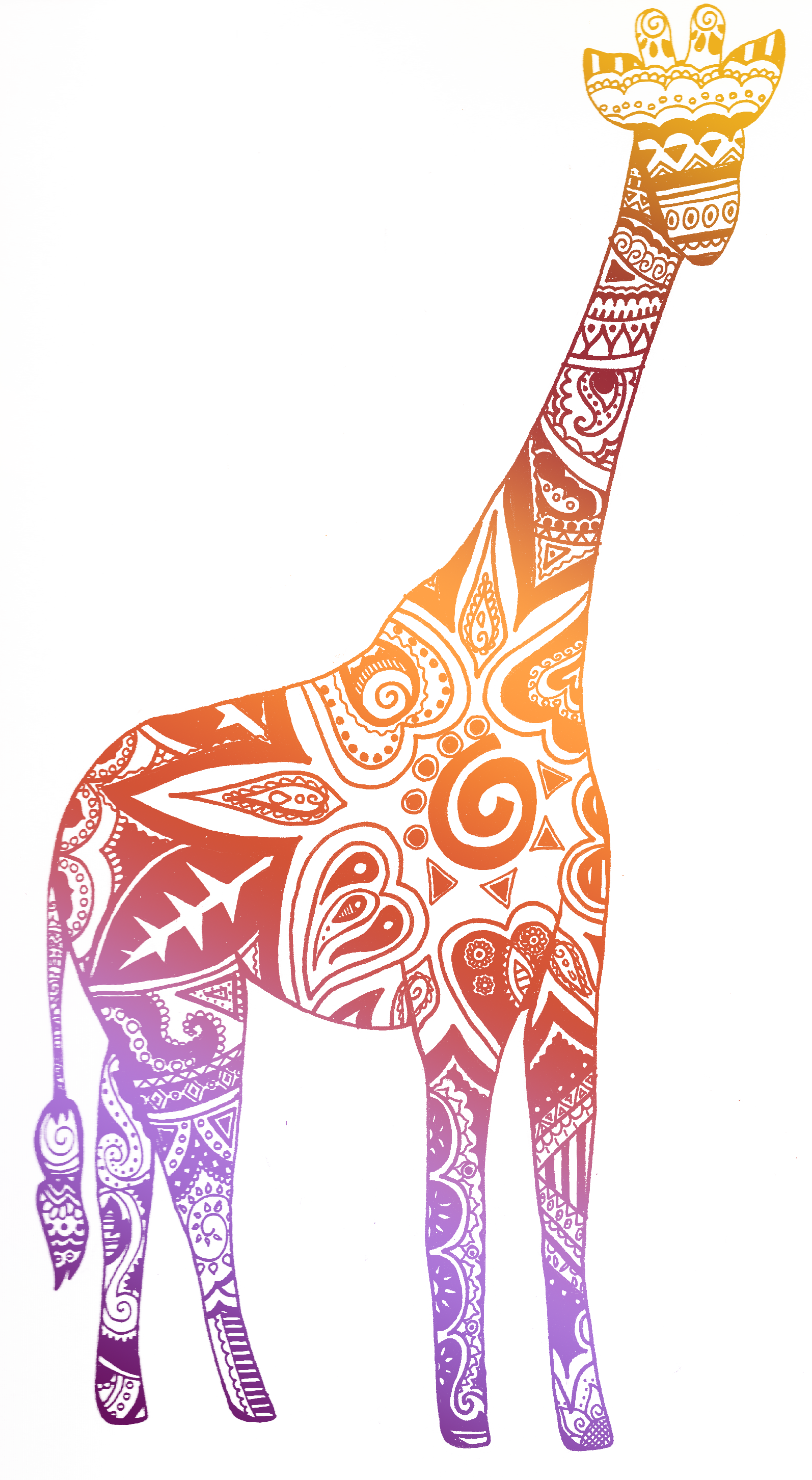 Designs - Giraffe Png (1594x2904), Png Download