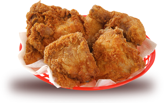 Delicious Chicken - Broasted Chicken In Plate (606x376), Png Download