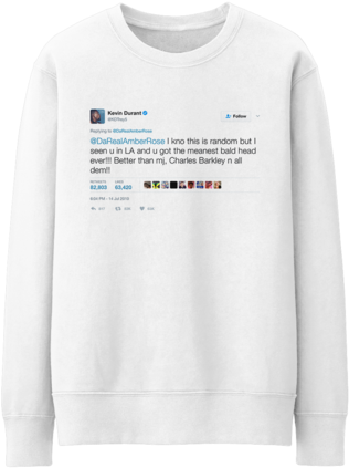 Kevin Durant Amber Rose I Know This Is - Crew Neck (441x480), Png Download