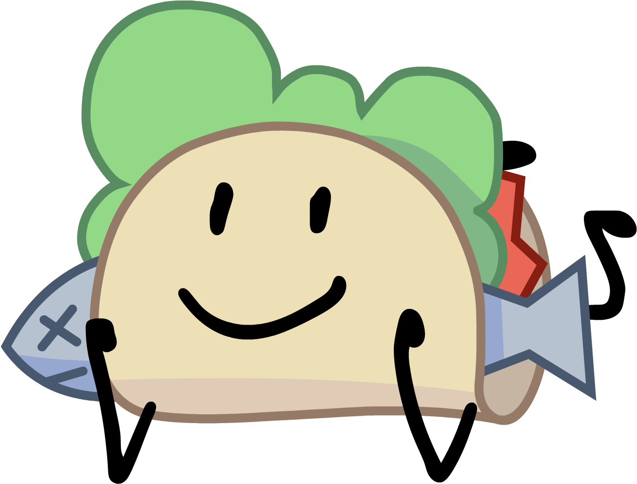 Taco Sitting - Bfb Taco (1368x1021), Png Download