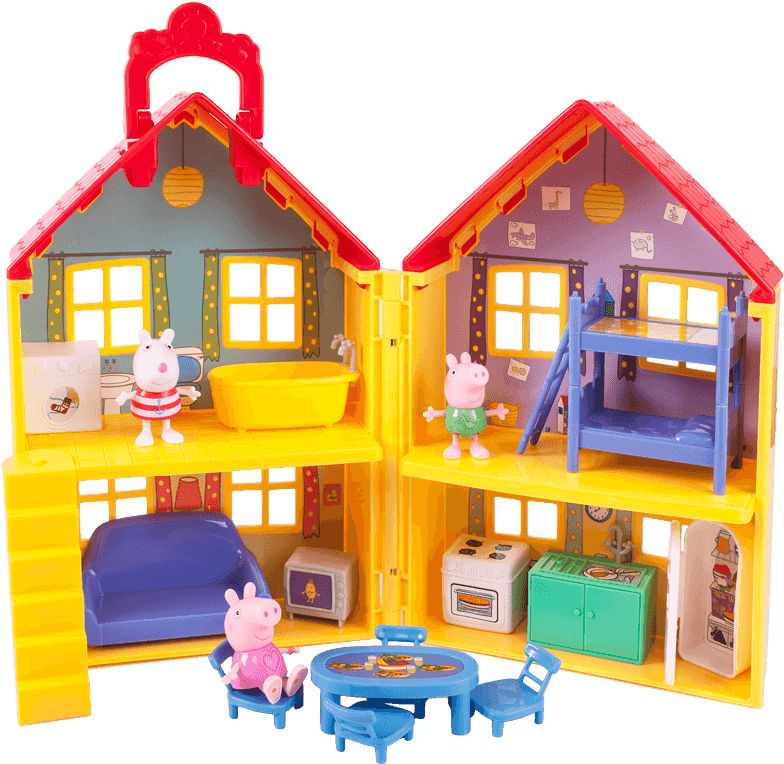 Deluxe House Playset - Peppa Pig House Playset (800x763), Png Download