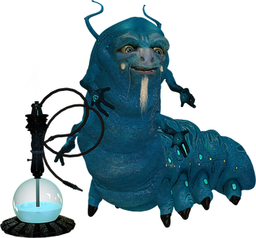 Wonderland Alice Caterpillar Fantasy Fairy - Alice And Wonderland Characters With No Background (365x340), Png Download