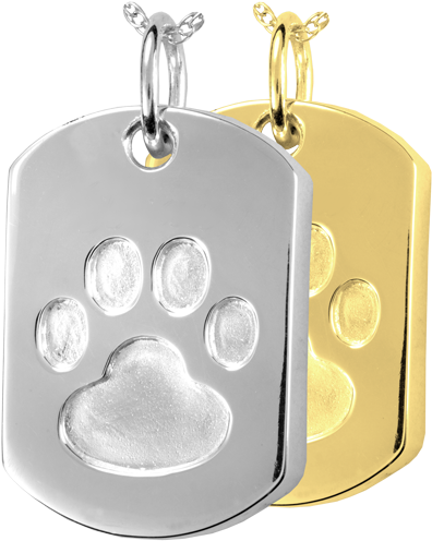 Paw Print Dog Tag - Paw Print Dog Tag Cremation Jewelry (500x500), Png Download