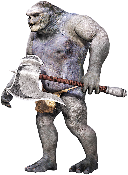 Creature, Primitive, Fantasy, Weapon, Troll, 3d, Png - Instagram (547x720), Png Download