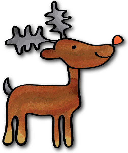 Reindeer - Cartoon (504x600), Png Download