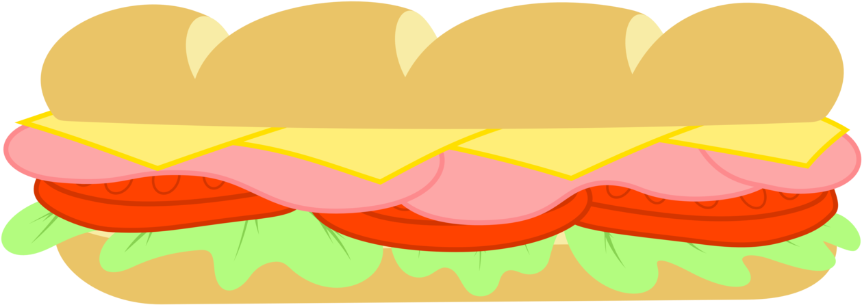 Sandwich Clipart Subway Restaurant - Sub Sandwich Clipart (1280x467), Png Download
