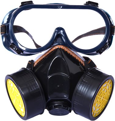 Transparent Masks Respirator - Goggles And Respirators (411x448), Png Download
