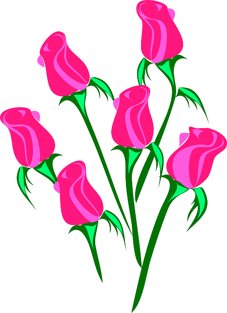 Blue, Flower, Flowers, Cartoon, Purple, Pink, Rose - Roses Clip Art (465x640), Png Download