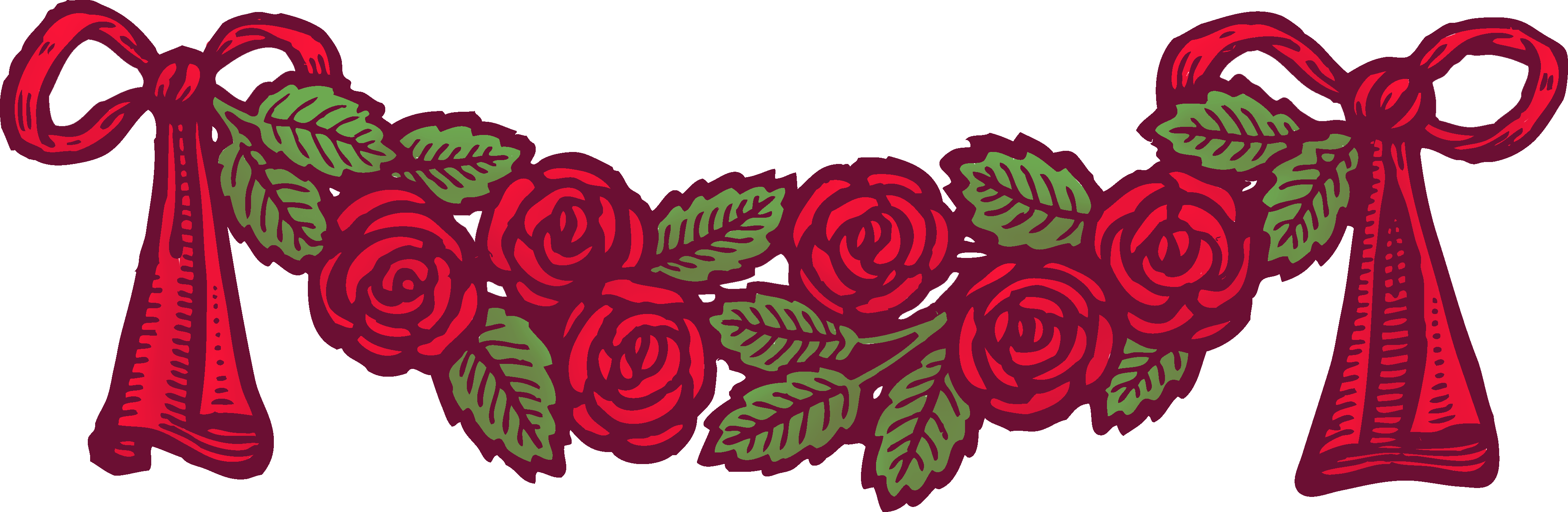 Rose Clipart Banner - Rose Banner Transparent (4054x1324), Png Download