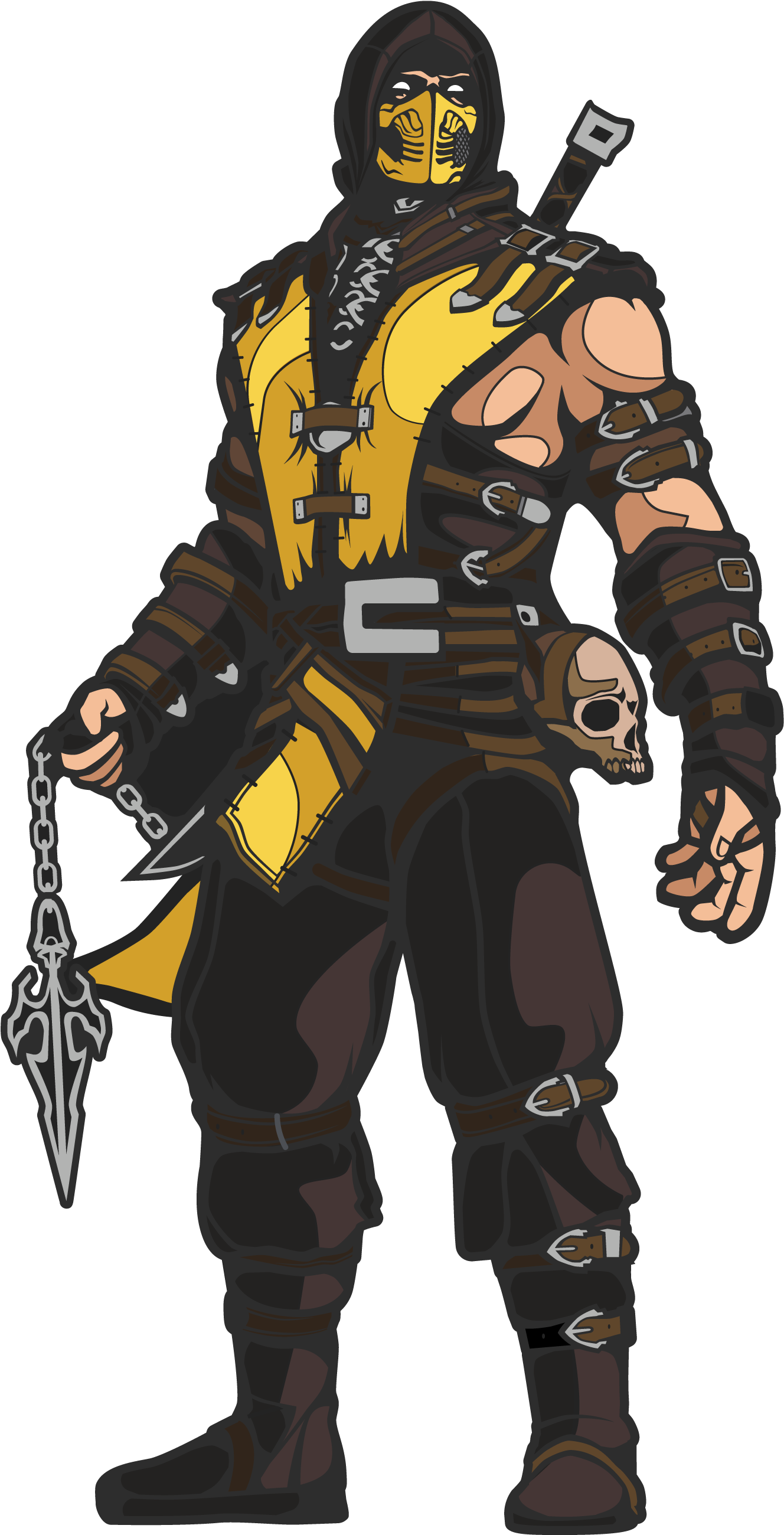 Scorpion - Figpins Mortal Kombat (2000x3500), Png Download