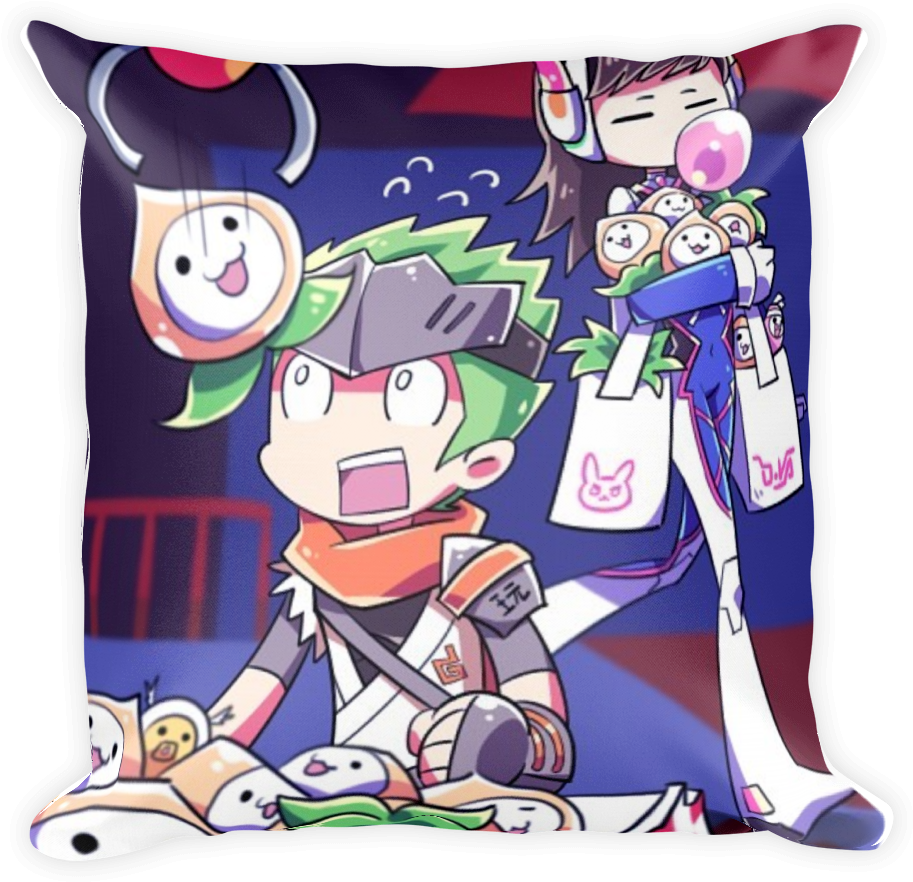 Va And Genji At The Arcade - Cushion (1000x1000), Png Download