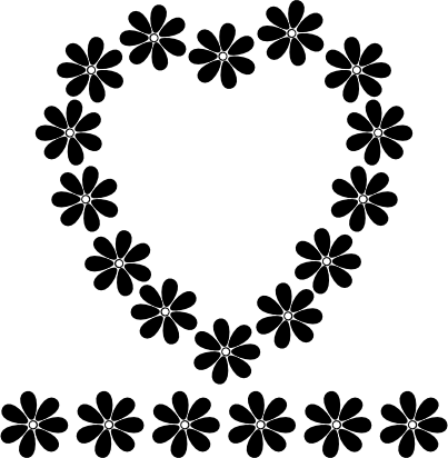 Black Flower Borders - Designer Flower Borders Black And White (403x412), Png Download