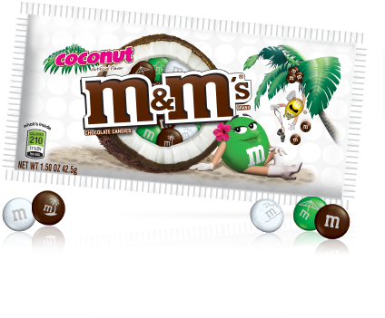 Product Coconut - M&m's Coconut (442x400), Png Download