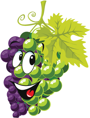 Download Cartoon Grape - Clipart Library - Green And Purple Cartoon Grapes  PNG Image with No Background 