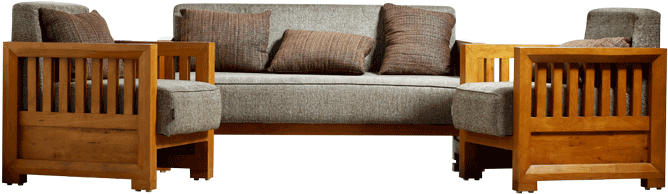 Castle Wooden Sofa Set - Outdoor Sofa (700x350), Png Download