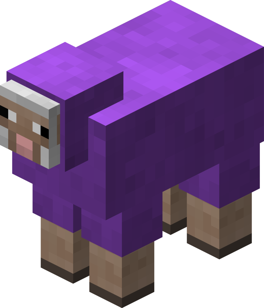 Purple Sheep Revision 1 - Black Minecraft Sheep (878x1024), Png Download