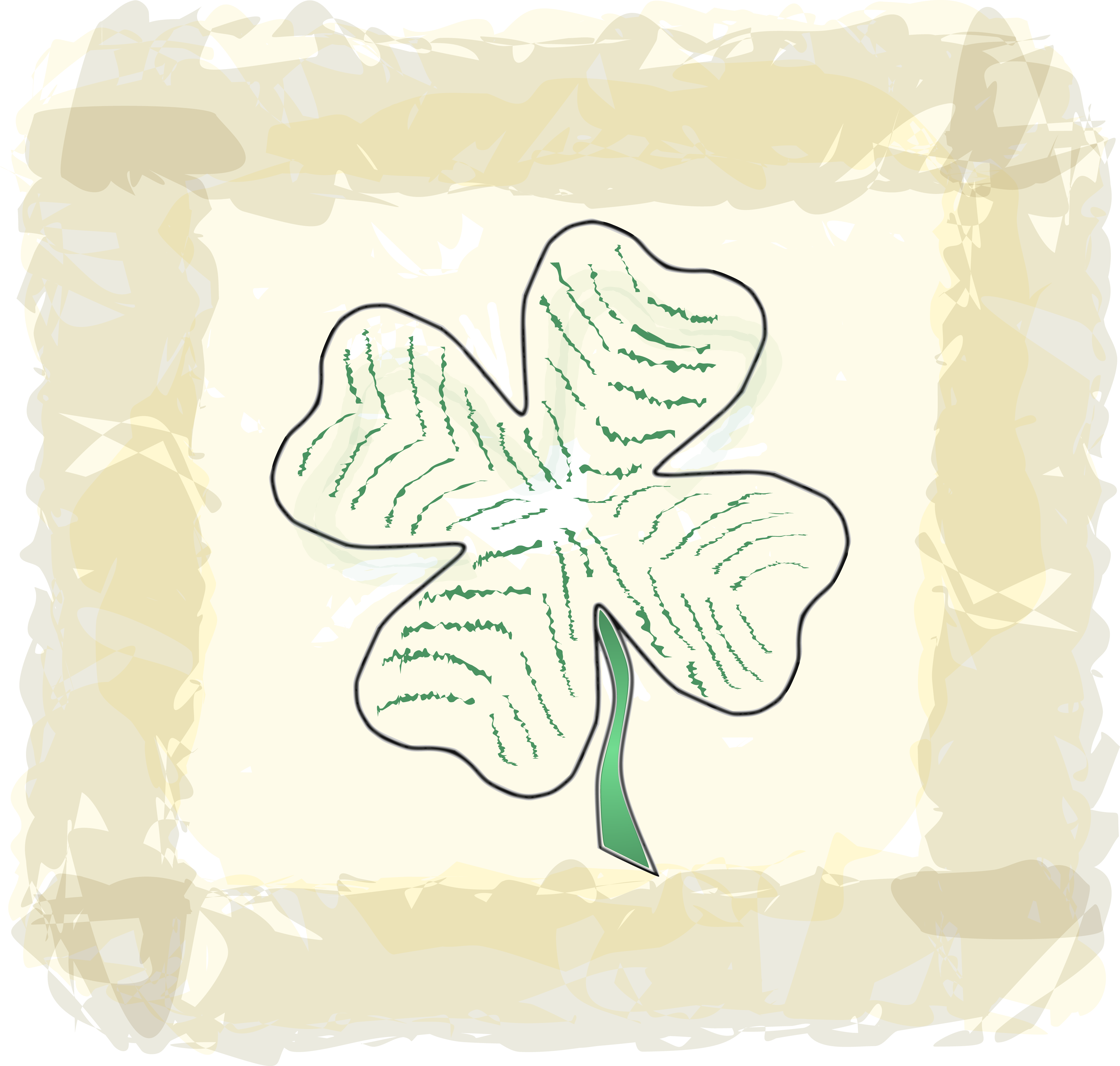 Free Clipart Of A Paddys Day Four Leaf Shamrock Clover - Birthday Cake (4000x3809), Png Download