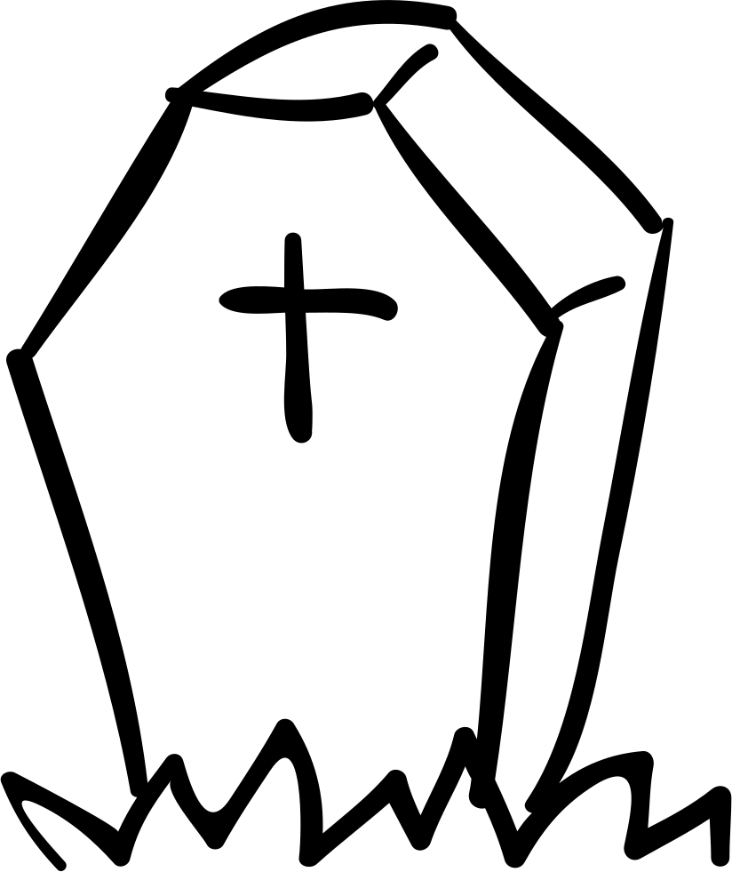 Halloween Tombstone Of Coffin Shape With A Cross Comments - Headstone (824x981), Png Download